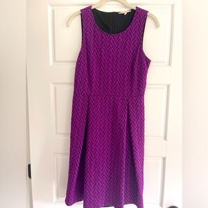 Purple and black A-frame lined dress size S